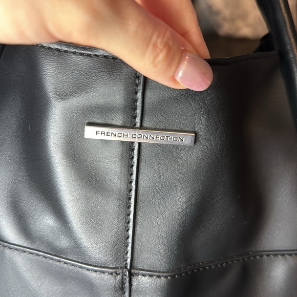 NWT French Connection Black Penny Convertible Crossbody Tote - Picture 2 of 5